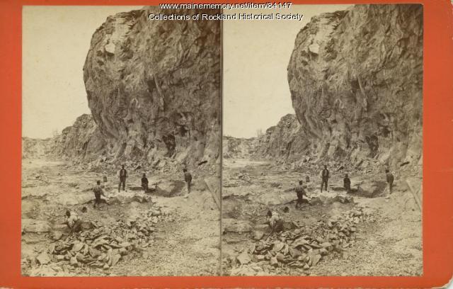 Digging Limestone in Engine Quarry, Rockland, ca. 1875