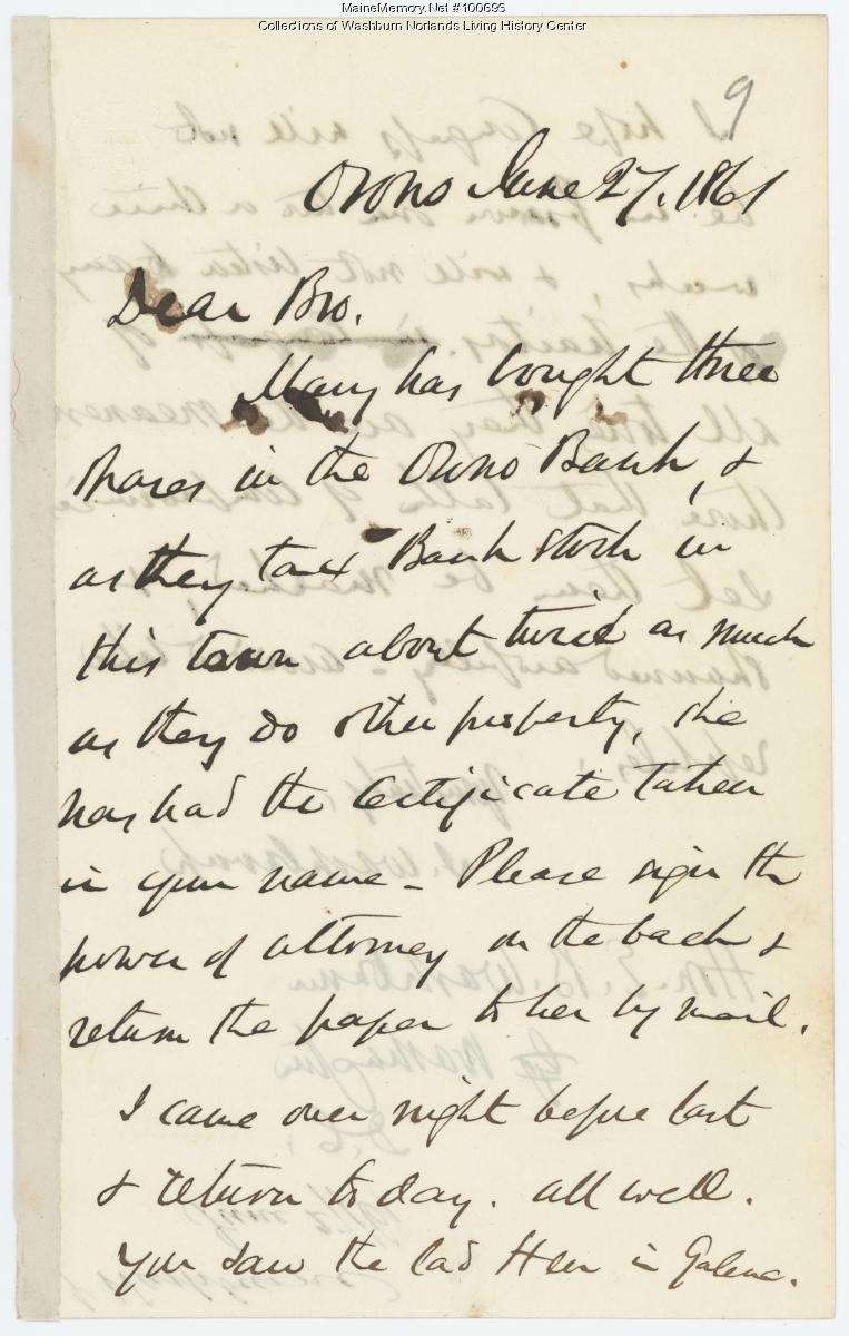 Israel Washburn on Civil War compromises, Orono, 1861 - Maine Memory ...