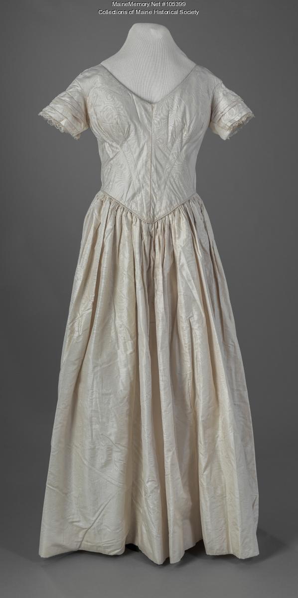 moire silk dress Moire silk dress, ca. 1848