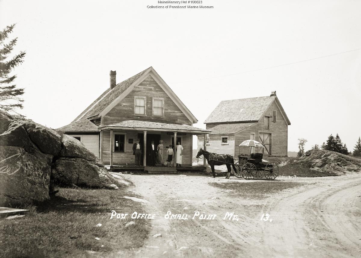 Post Office and store on Small Point, Phippsburg, ca. 1910 - Maine ...