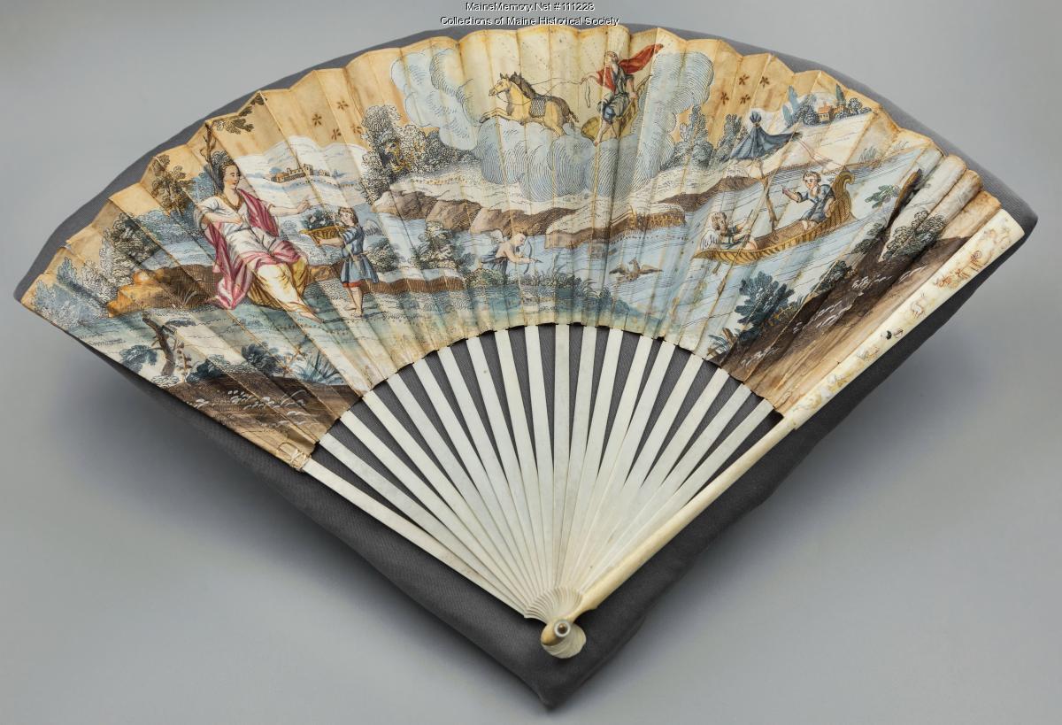 Carved paper folding fan, Portland, ca. 1770 - Maine Memory Network