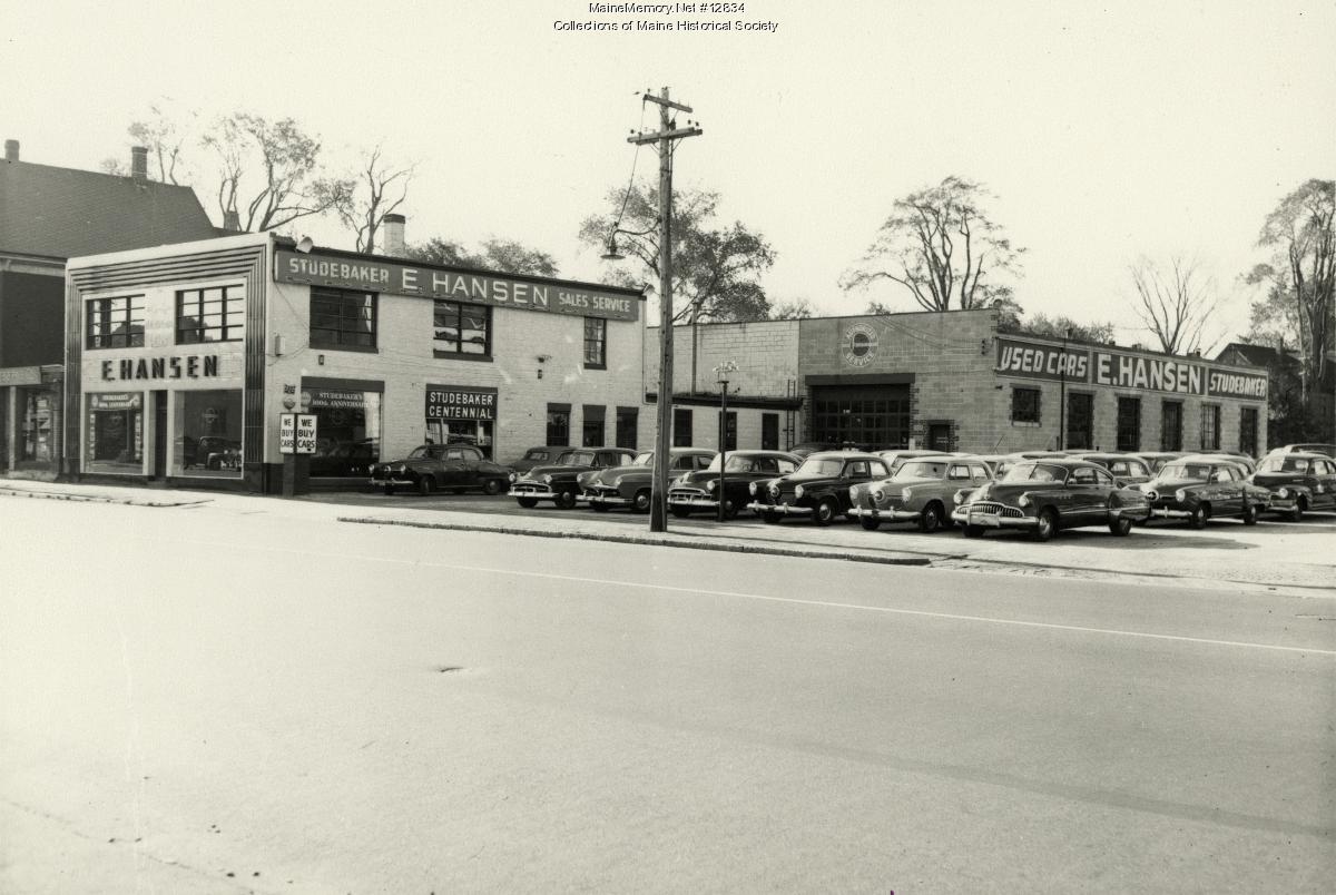 E. Hansen, Studebaker dealer, Portland, 1952 - Maine Memory Network