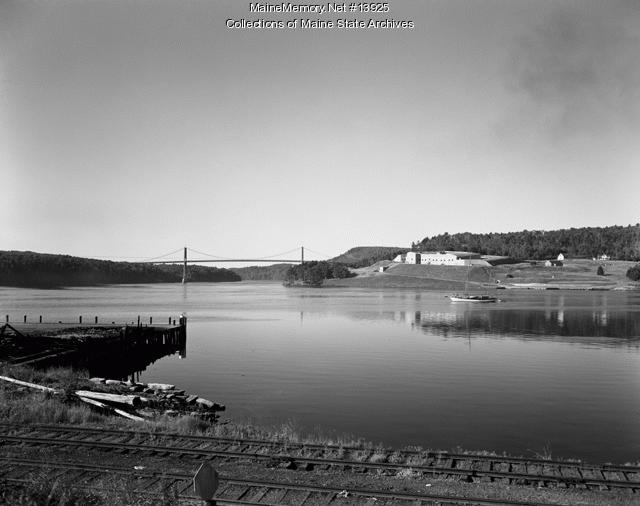 Waldo-Hancock Bridge, ca. 1949 - Maine Memory Network