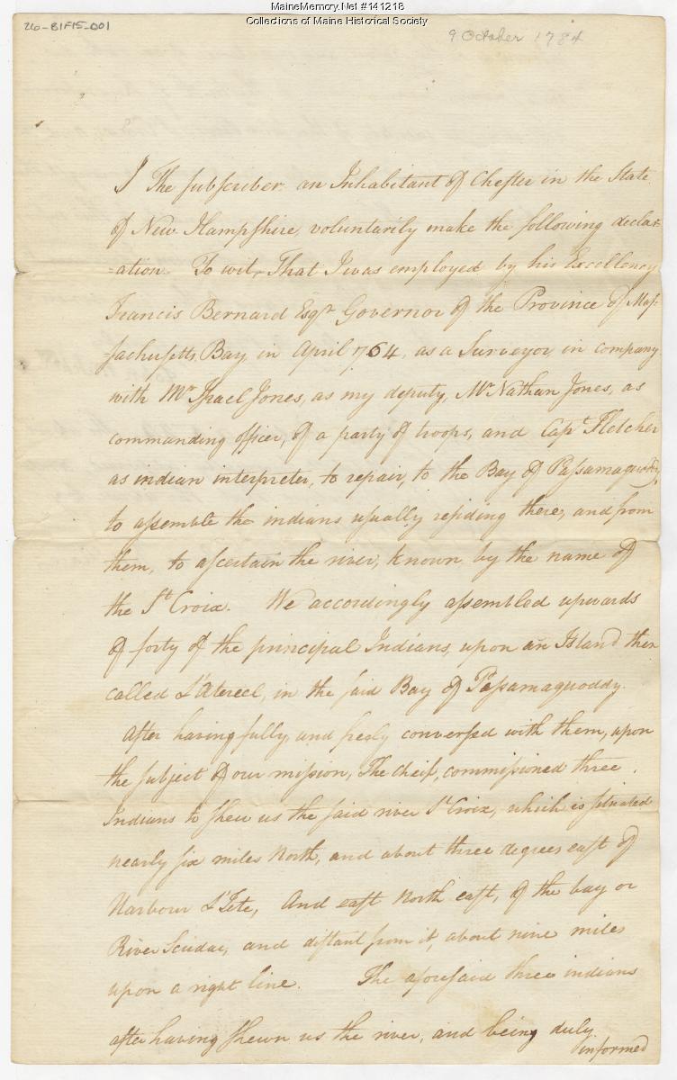 Interrogations and Depositions, 1784-1797 - Maine Memory Network