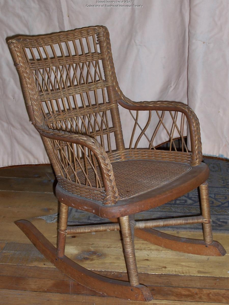 Child's rattan rocking chair, ca. 1800 - Maine Memory Network