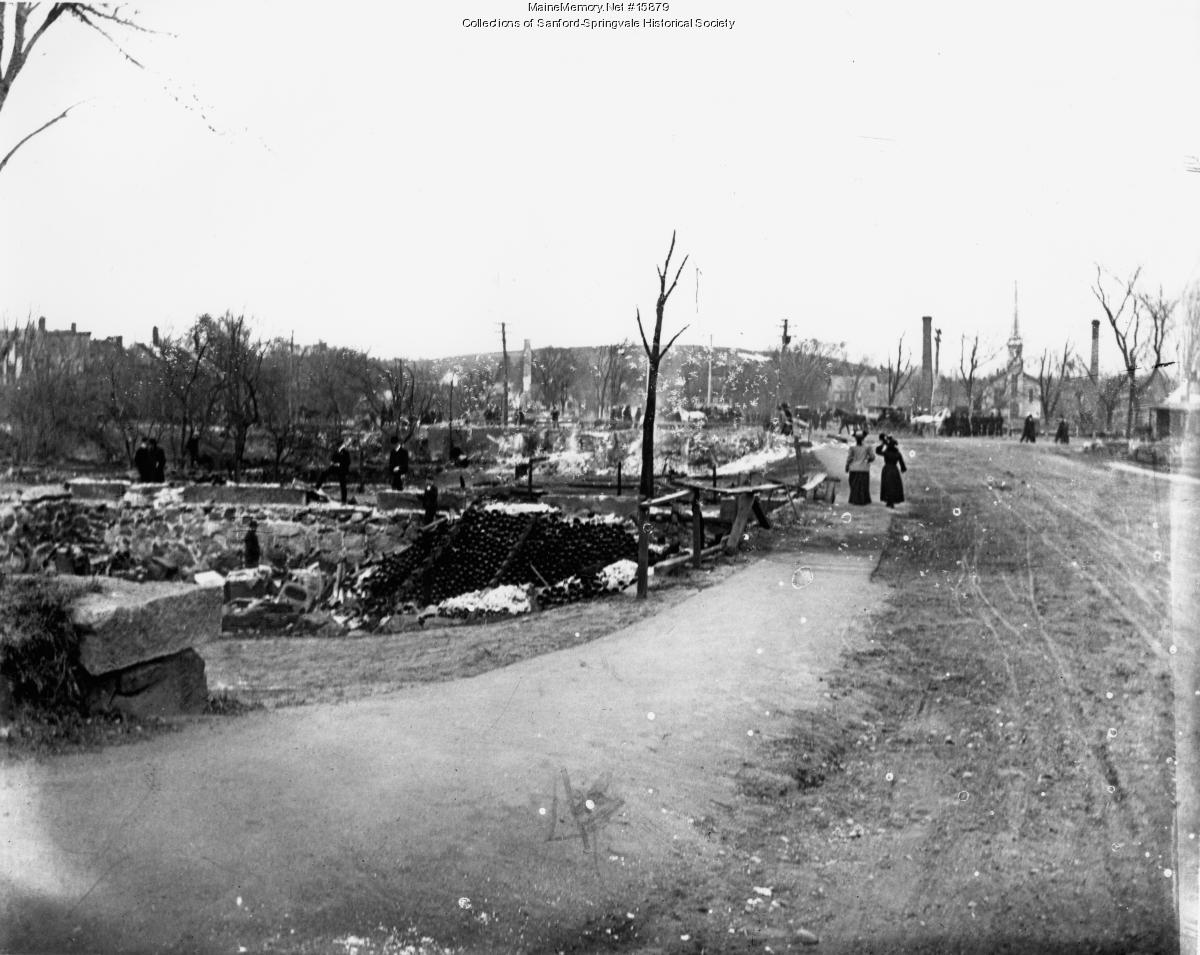 Springvale After the Great Fire, April 14, 1905 - Maine Memory Network