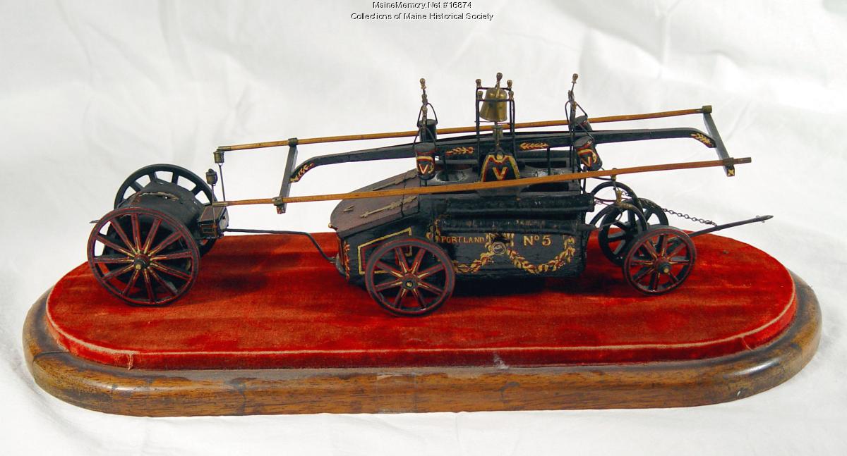 Hand-pump fire engine model, Portland, ca. 1850 - Maine Memory Network