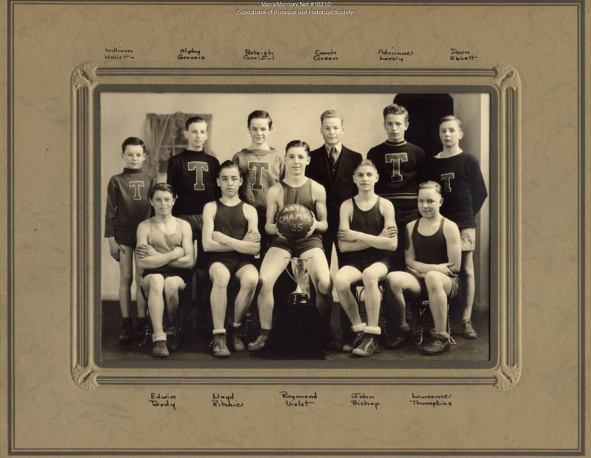 Training School basketball team, Presque Isle, 1935 - Maine Memory Network