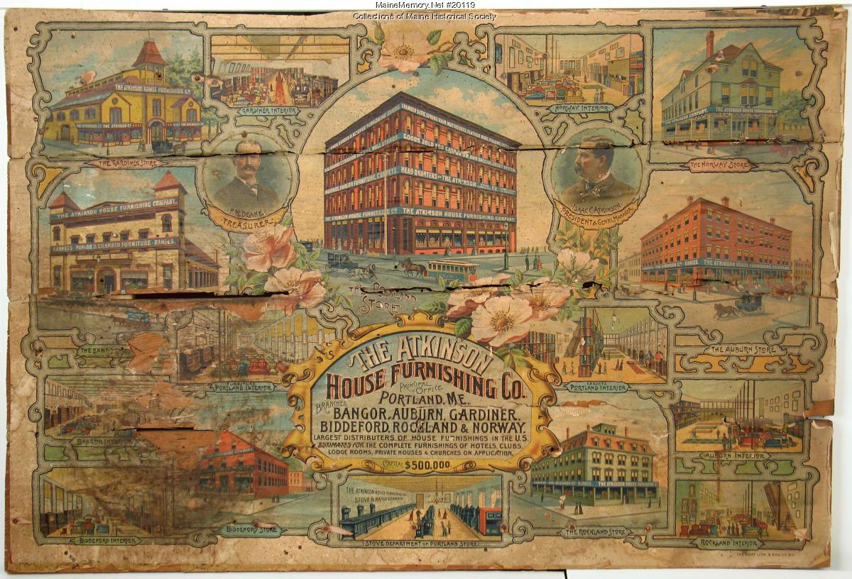 Atkinson House Furnishing Co. advertisement, ca. 1890 - Maine Memory ...