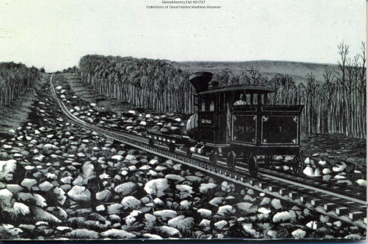 Lithograph of Green Mountain Rail Road Train, ca. 1885 - Maine Memory ...