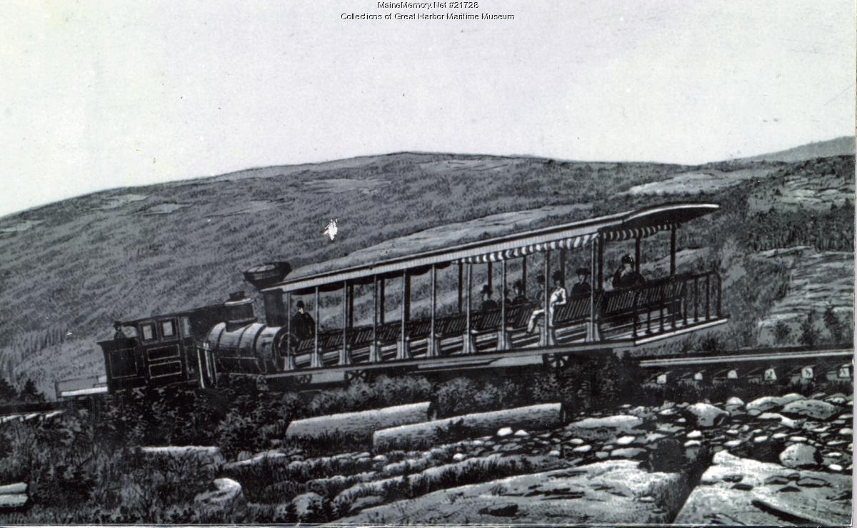 Lithograph of Green Mountain Rail Road Car and Train, ca. 1885 - Maine ...