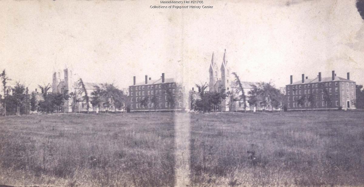 King Chapel and Appleton Hall, Bowdoin College, ca. 1880 - Maine Memory ...