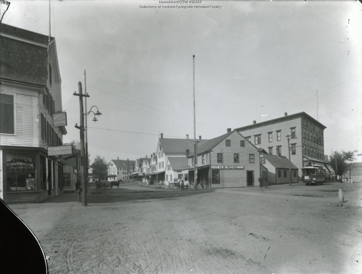 Springvale Village, looking north from Square, ca. 1895 - Maine Memory ...