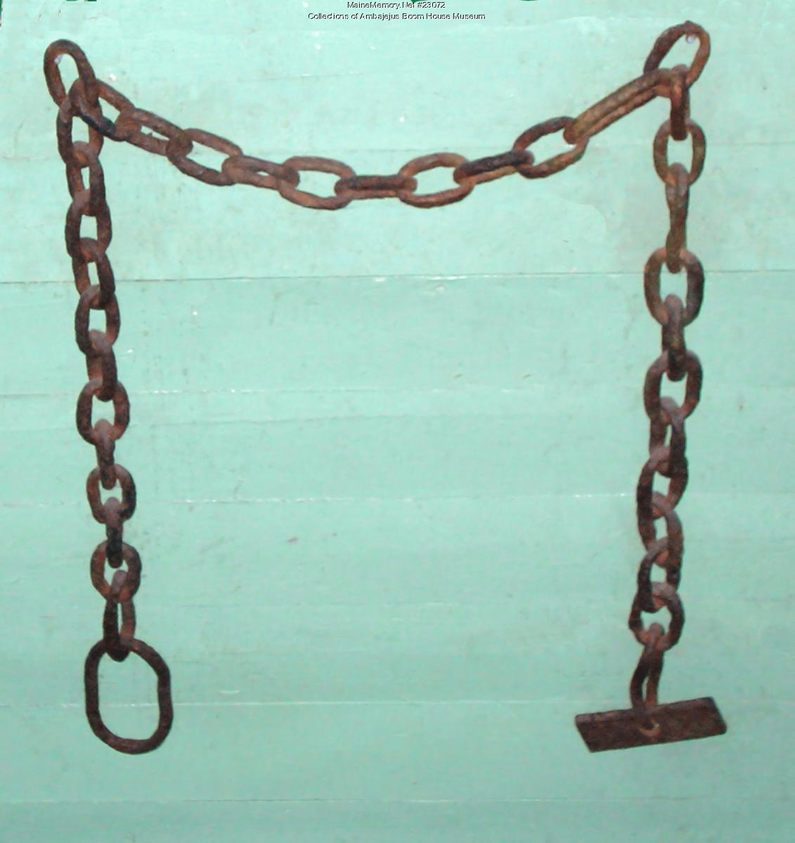 Boom chain, Ambajejus Lake, ca. 1950 - Maine Memory Network