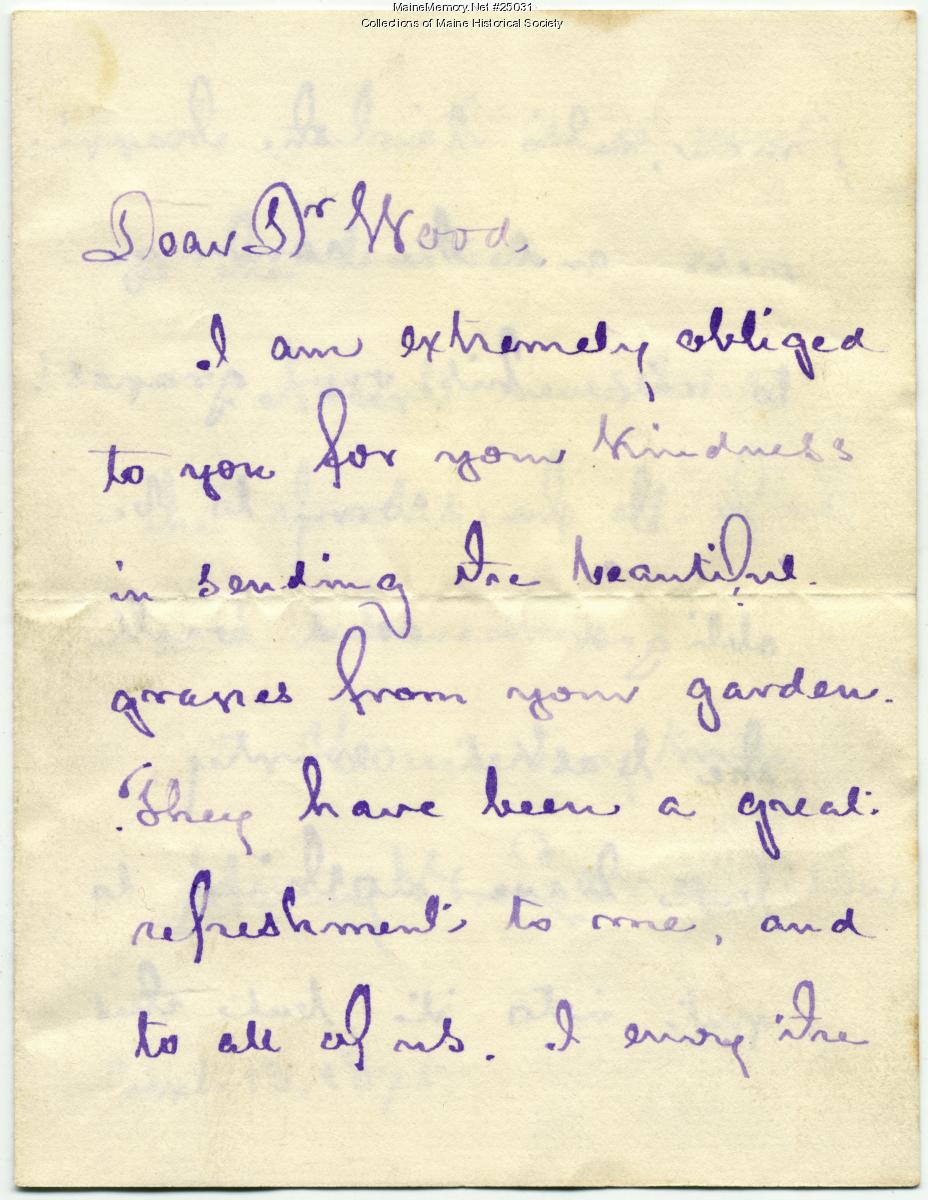 Henry Wadsworth Longfellow thank-you note, 1875 - Maine Memory Network