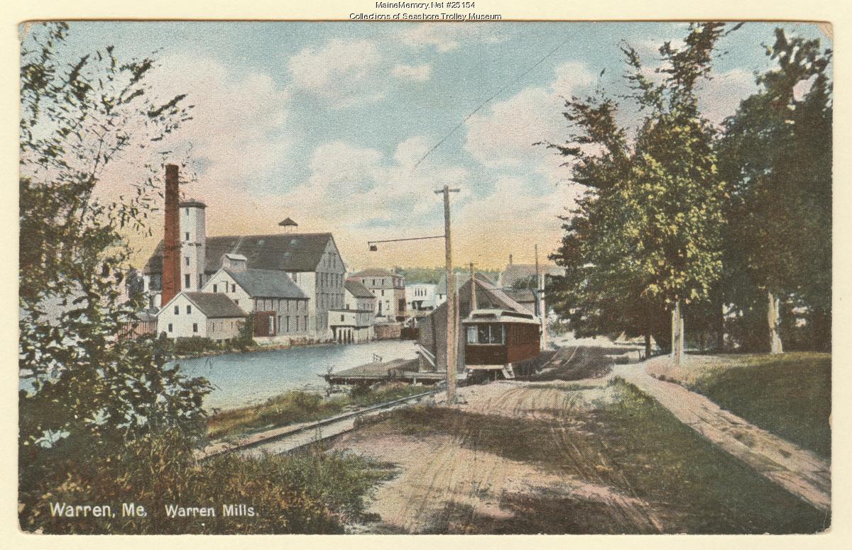 Warren Mills, Warren, ca. 1910 - Maine Memory Network