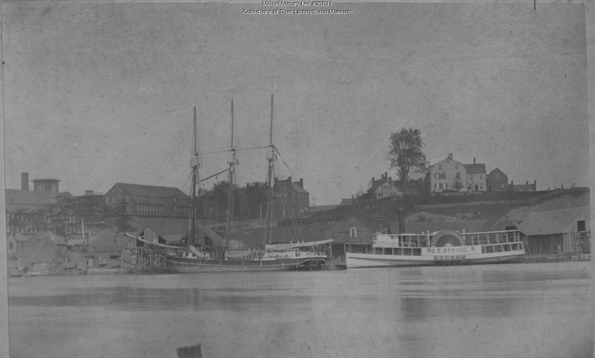 Boats Near Factory Island, Saco, ca. 1870 - Maine Memory Network