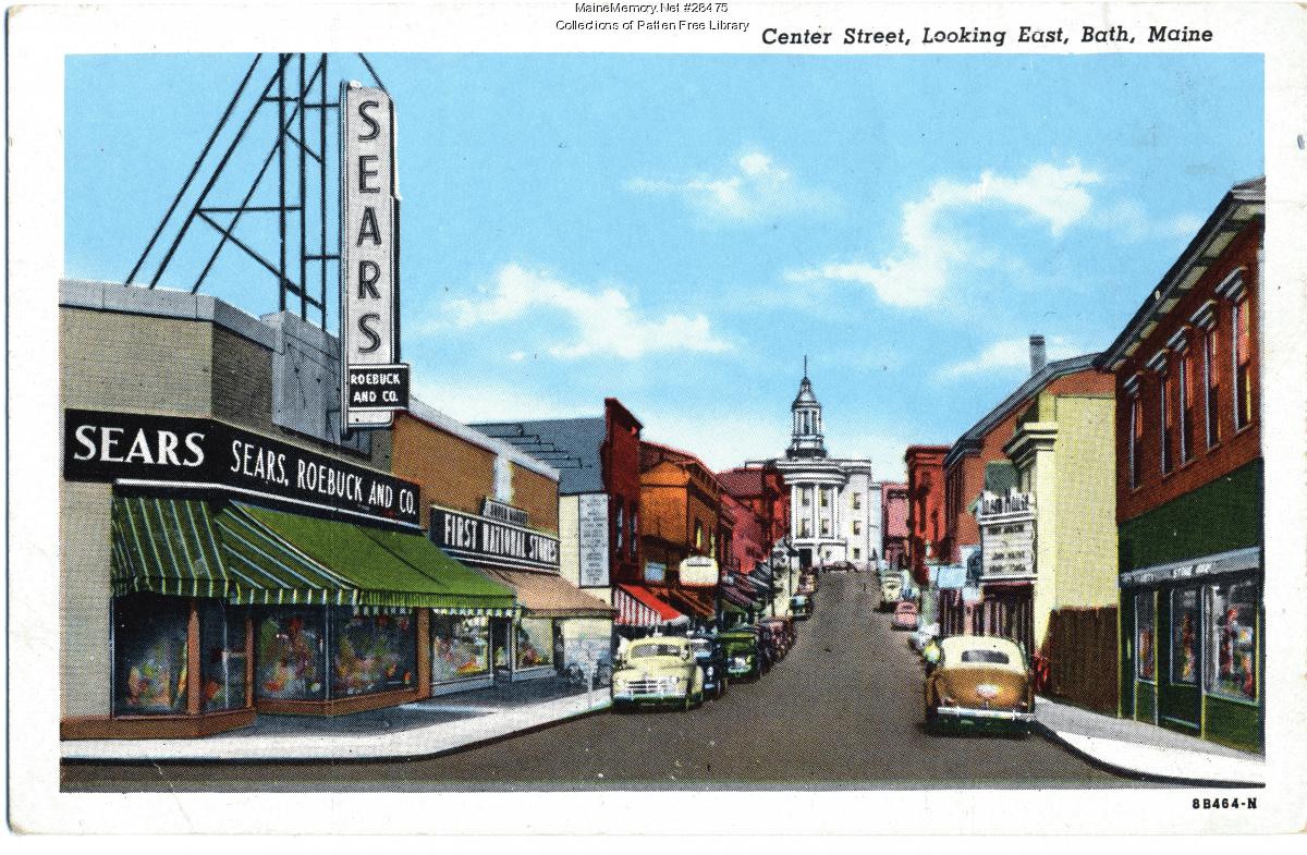 Centre street, Bath, ca. 1950 - Maine Memory Network