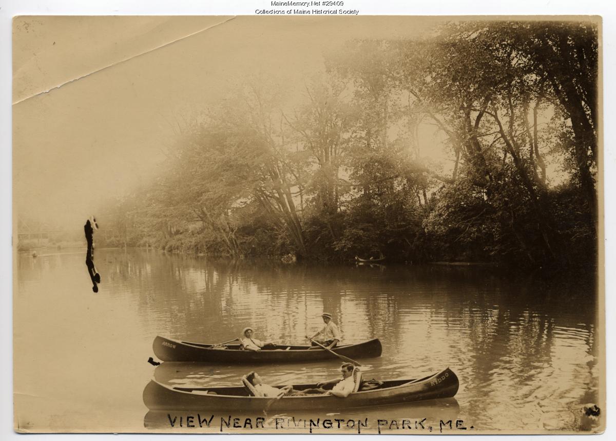 Canoeing at Riverton Park, Portland, ca. 1900 - Maine Memory Network
