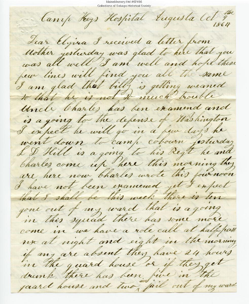 William Haley Letter to his Daughter Elzira, 1864 - Maine Memory Network