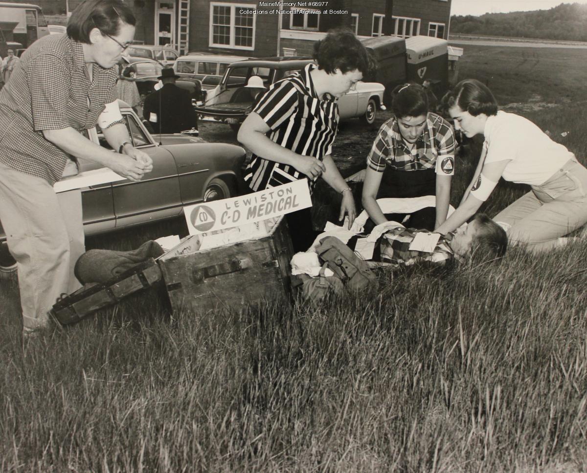 Greene Civil Defense first aid team, Auburn, 1957 - Maine Memory Network