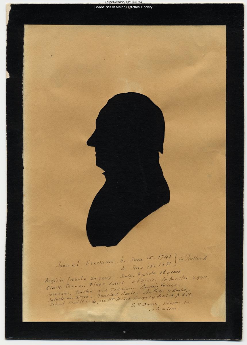 Silhouette of Samuel Freeman, ca. 1780 - Maine Memory Network