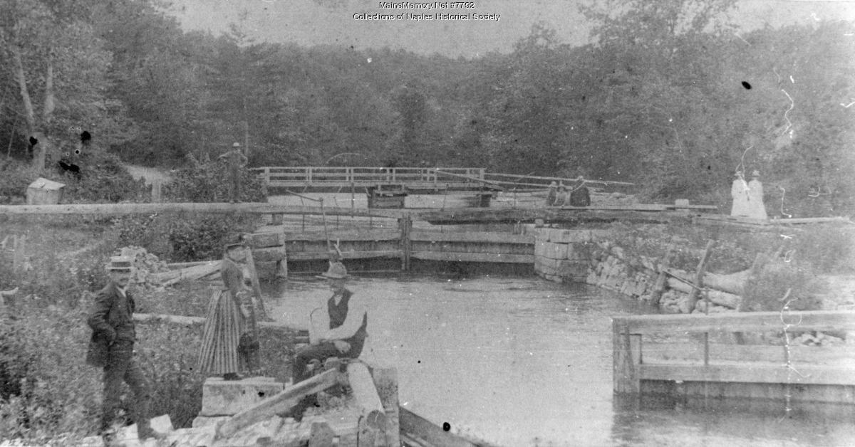 Songo Locks in Naples, ca. 1890 - Maine Memory Network