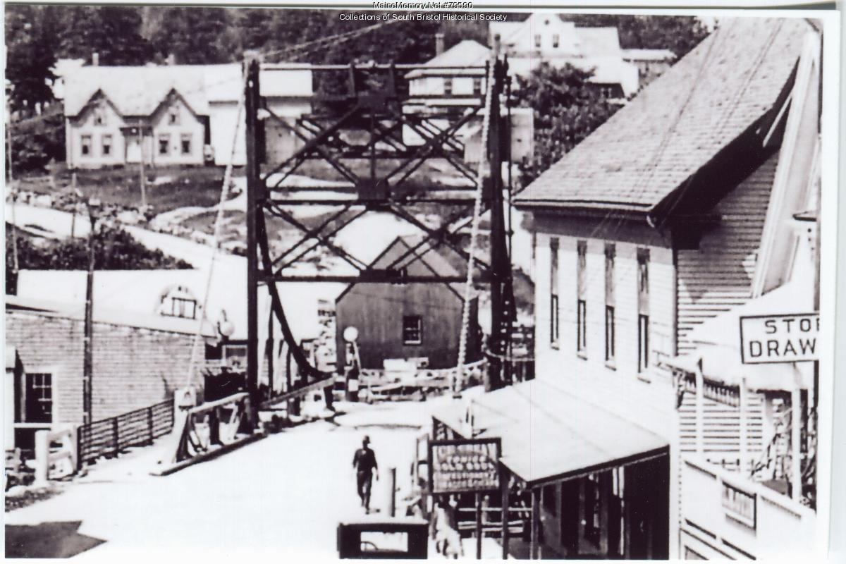 Steel draw bridge over the 