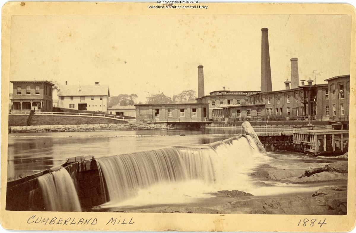 S. D. Warren Mill and dam, Westbrook, 1884 - Maine Memory Network