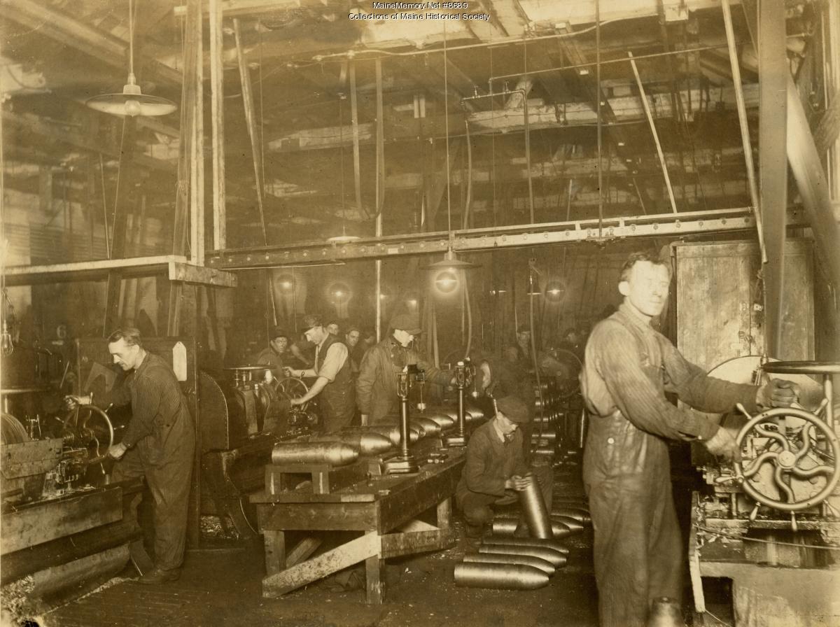 108-millimeter shell production, ca. 1917 - Maine Memory Network