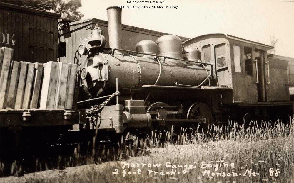 Monson Narrow Gauge Engine No. 3, ca. 1920 - Maine Memory Network